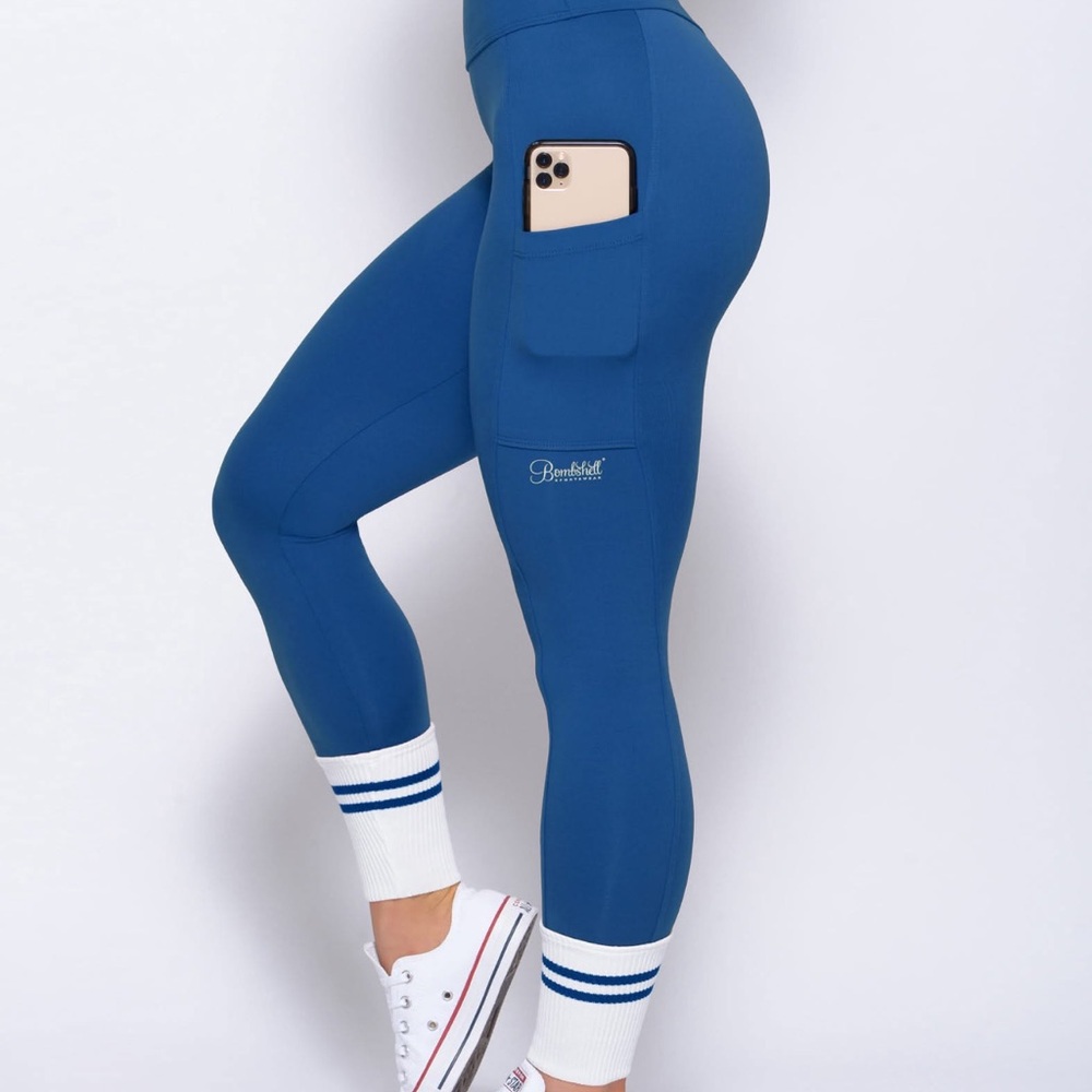 Bombshell Blue High-Waisted Leggings